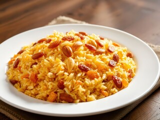 Sweet Rice Pudding with Almonds and Raisins