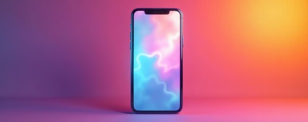 Social media mockup with blank post on smartphone screen, communication, vector