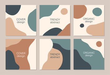 Trendy vector set of minimal fluid organic shapes