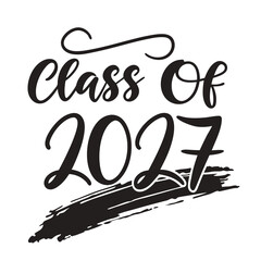 Bold Black Ink Class of 2027 Brush