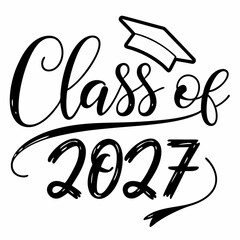 Bold Black Ink Class of 2027 Brush