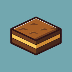 Chocolate Cake Slice Vector Illustration
