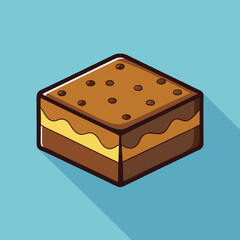 Chocolate Cake Slice Vector Illustration
