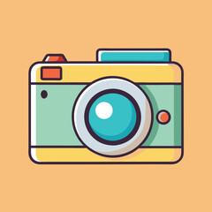 Retro Camera Vector Illustration.