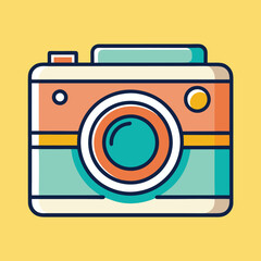 Retro Camera Vector Illustration.