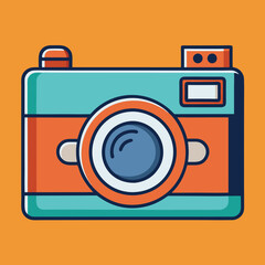 Retro Camera Vector Illustration.