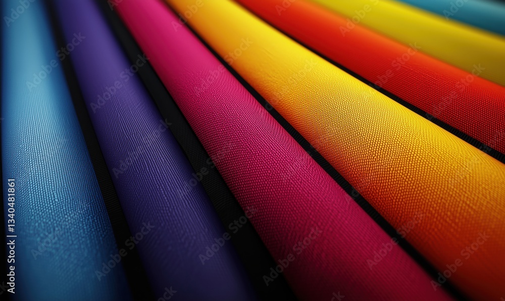 Poster vibrant colorful textiles displaying rich textures and patterns