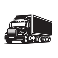 Truck vector silhouette. Truck logo, icon, symbol.