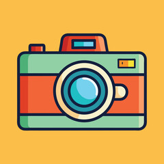 Retro Camera Vector Illustration.