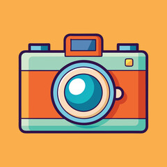 Retro Camera Vector Illustration.