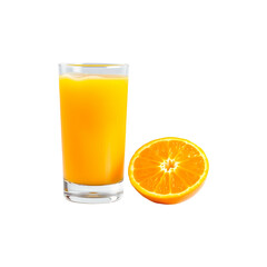 Fresh Orange Juice in a Glass Orange Slice Isolated Transparent PNG
