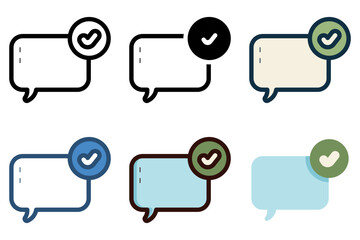 communication chat secure check icon vector illustration