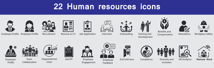 Human Resources Icon Collection vector.