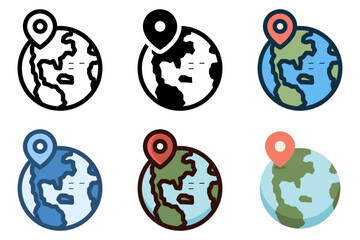 pin location world globe icon vector illustration