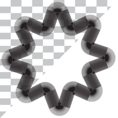 Black abstract circle with halftone dots effect Vector illustration.
