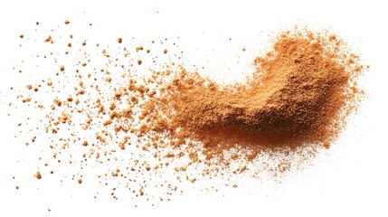Ground, milled nutmeg powder flying 