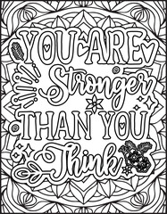 Motivational Quote Coloring Page for Adults. Inspirational Quote Coloring Page.