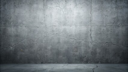 Fototapeta premium Dark Gray Cracked Concrete Wall and Floor Background Texture Stylish Grunge Grain Texture for Product Design, Posters, Patterns & Banner Templates