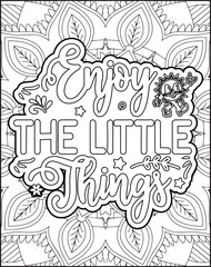 Motivational Quote Coloring Page for Adults. Inspirational Quote Coloring Page.