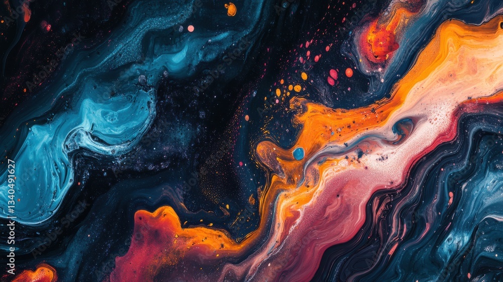 Poster abstract colorful paint splashes background with copy space