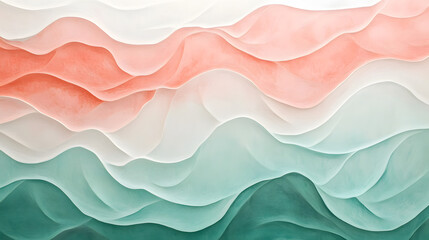 Abstract Wavy Gradient Background Painting in Pastel Colors