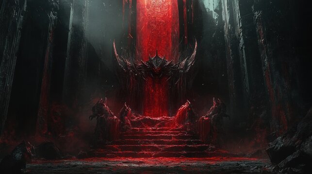 Devilish temptation the dark lord s throne of power and dominion. Demonic Overlord. Illustration illustration