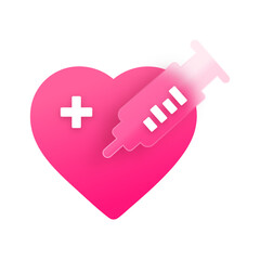 Obraz premium Glass morphism Heart Injection