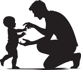 Dad and Son Silhouette Vector Bundle
