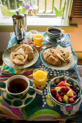 Cozy Breakfast Spread with Fresh Pastries and Coffee