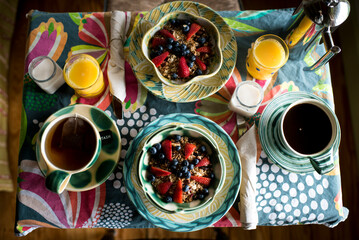 Healthy Breakfast with Granola and Fresh Berries