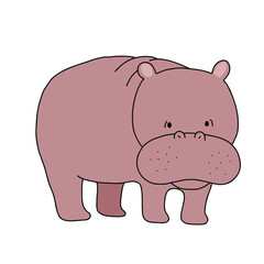 かわいいカバのイラスト