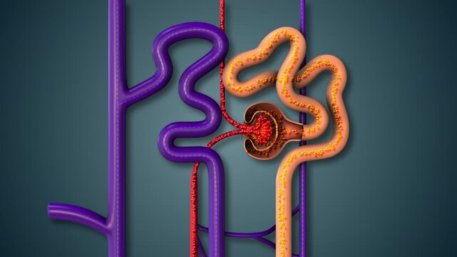 Nephron Structure in Kidney Filtration Process