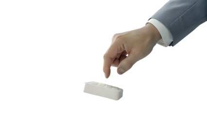 3D Illustration of Hand Using Business Calculator