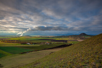 Amazing autumn view from Rana Hill in Central Bohemian Uplands,