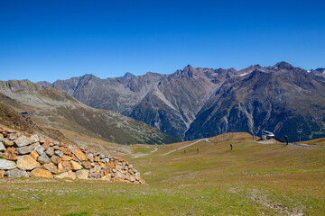 Soelden high Alps ski resort off-season, Otztal, Austria