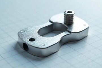 Precision-Engineered Metal Component with Threaded Fastener, Designed for Secure Attachment and Precise Alignment