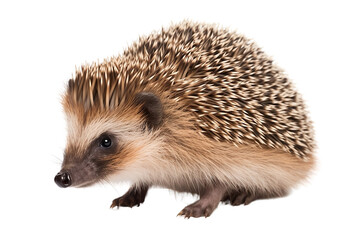 Small hedgehog curled in defensive posture