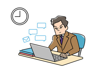 連絡業務をこなすビジネスマン