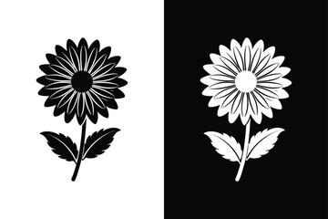Floral Calendula Icon. Beautiful Silhouette for Botanical Themes