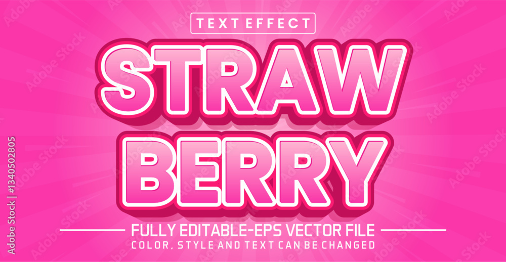 Poster strawberry font text effect editable