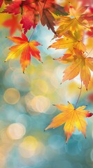 maple leaf, blank card background Created with Generative AI technology