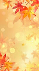 maple leaf, blank card background Created with Generative AI technology