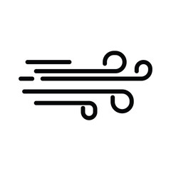 Wind icon in black line style