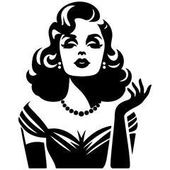 Vintage Sassy Lady Illustration.