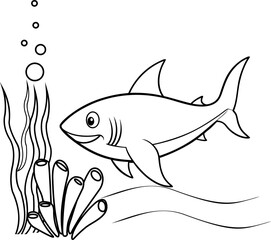 Bull Shark Coloring Page for Kids