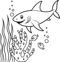 Bull Shark Coloring Page for Kids