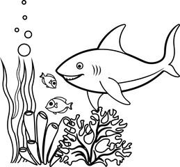 Bull Shark Coloring Page for Kids