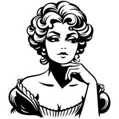 Vintage Sassy Lady Illustration.