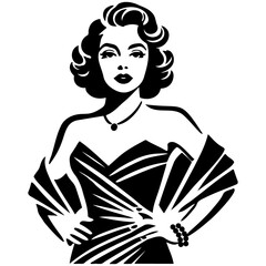 Vintage Sassy Lady Illustration.