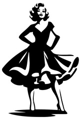Vintage Sassy Lady Illustration.